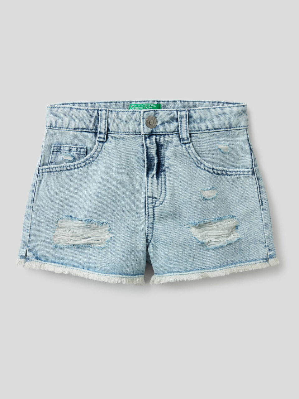 Worn look jeans shorts image number 1