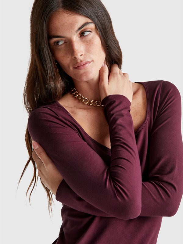 T-shirt with wide neck Women