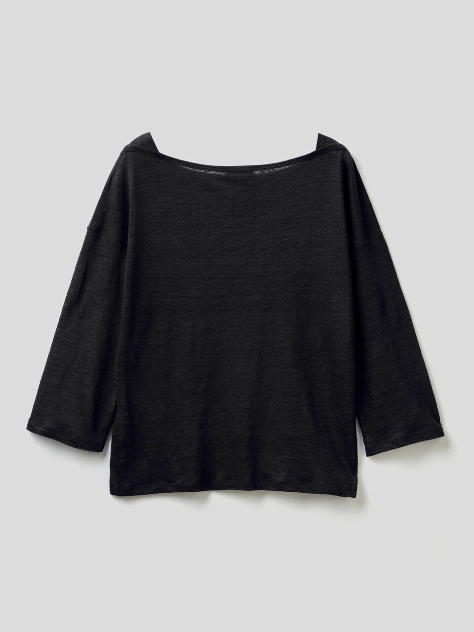 3/4 sleeve t-shirt in 100% linen image number 2