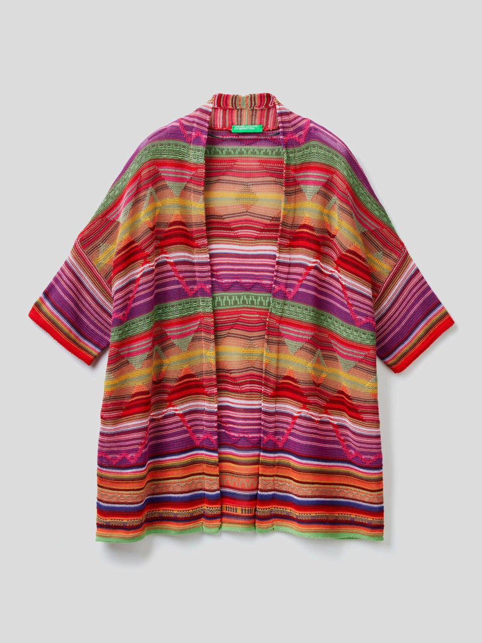 Multicolor cardigan in pure cotton image number 1