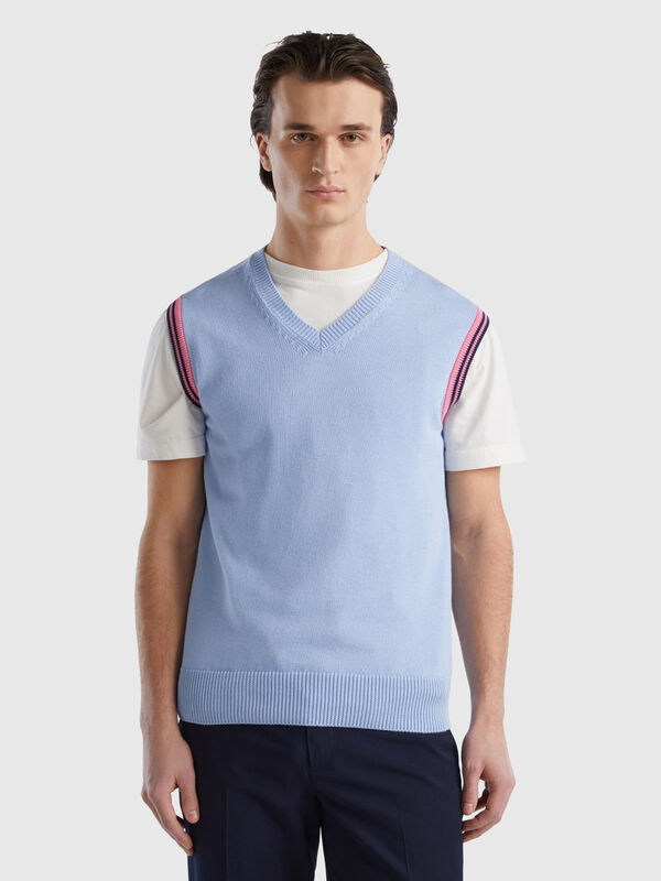 Regular fit vest in 100% cotton Men