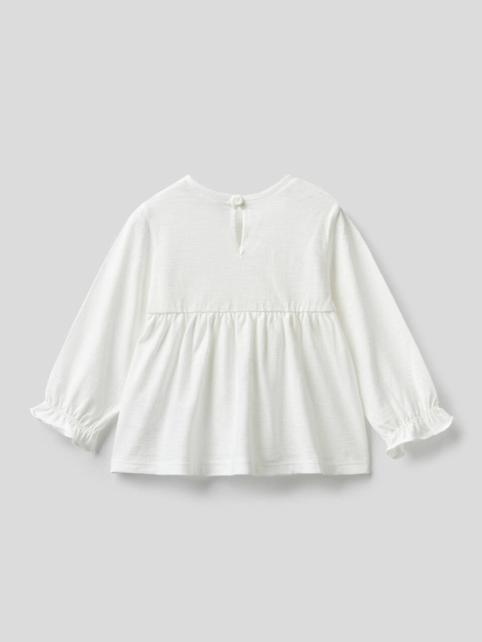 Blouse in 100% organic cotton with frill image number 2