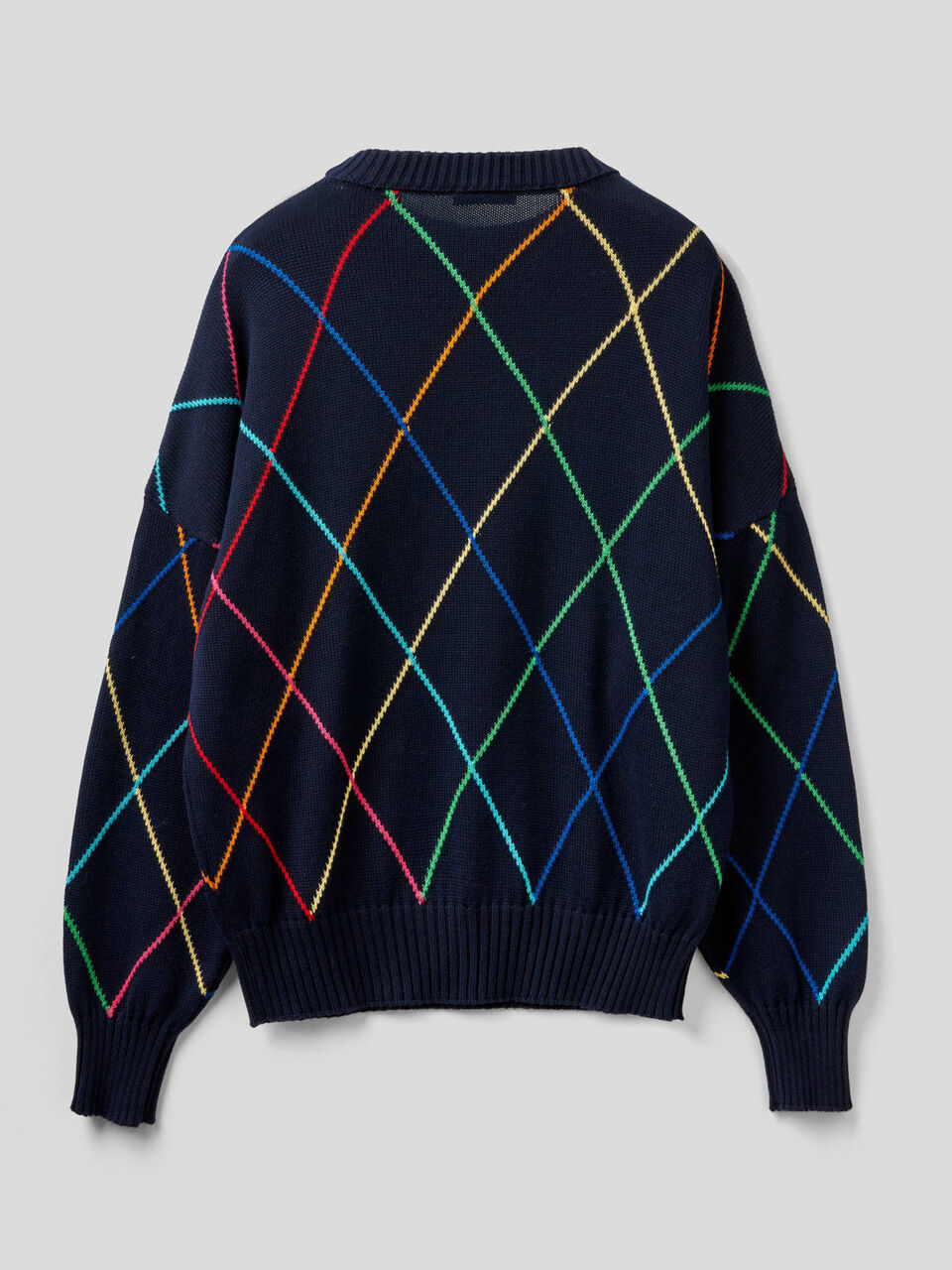 Sweater with multicolor diamonds image number 2