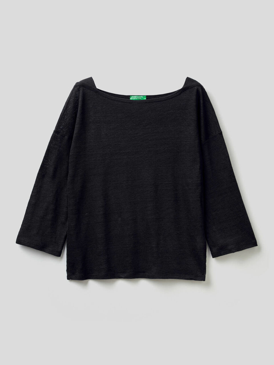 3/4 sleeve t-shirt in 100% linen image number 1