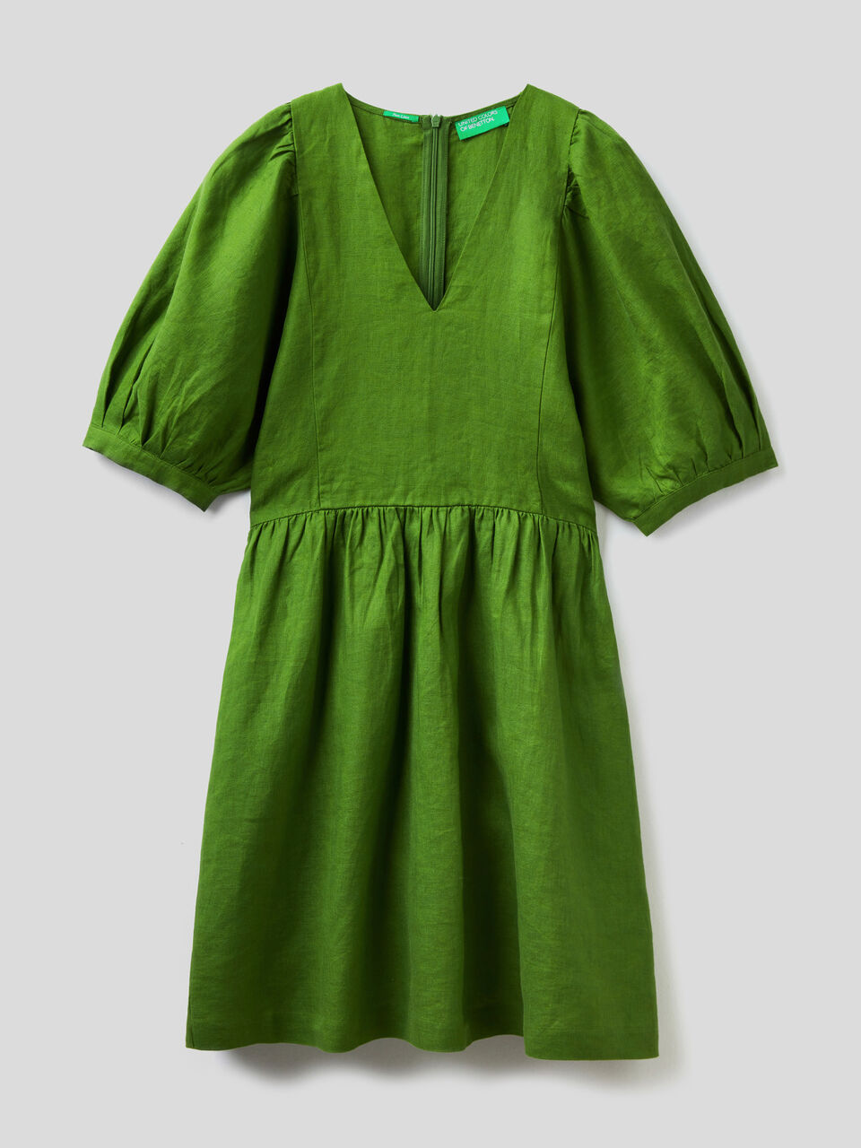 Short 100% linen dress image number 1