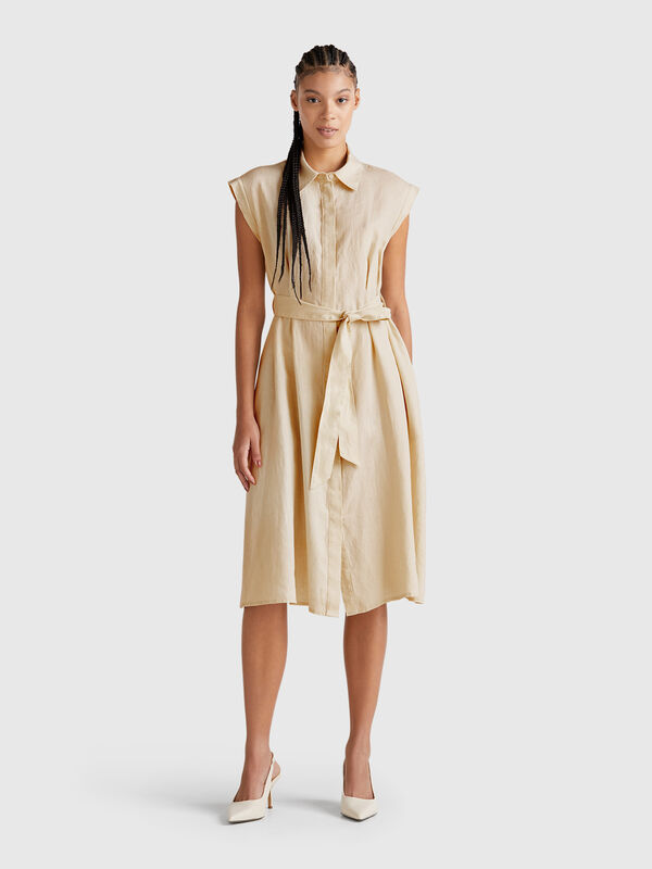 Shirt dress in pure linen Women