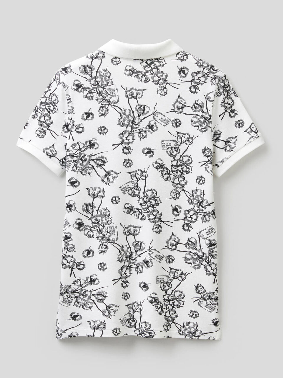 Printed polo in stretch cotton image number 2