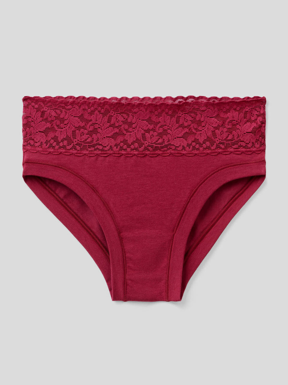 Underwear with lace in super stretch organic cotton image number 1
