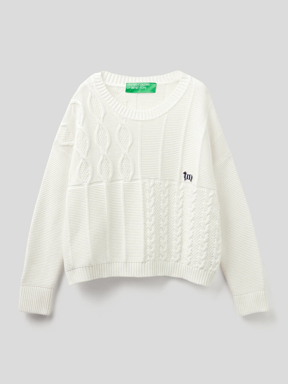 Knit sweater in 100% cotton image number 1