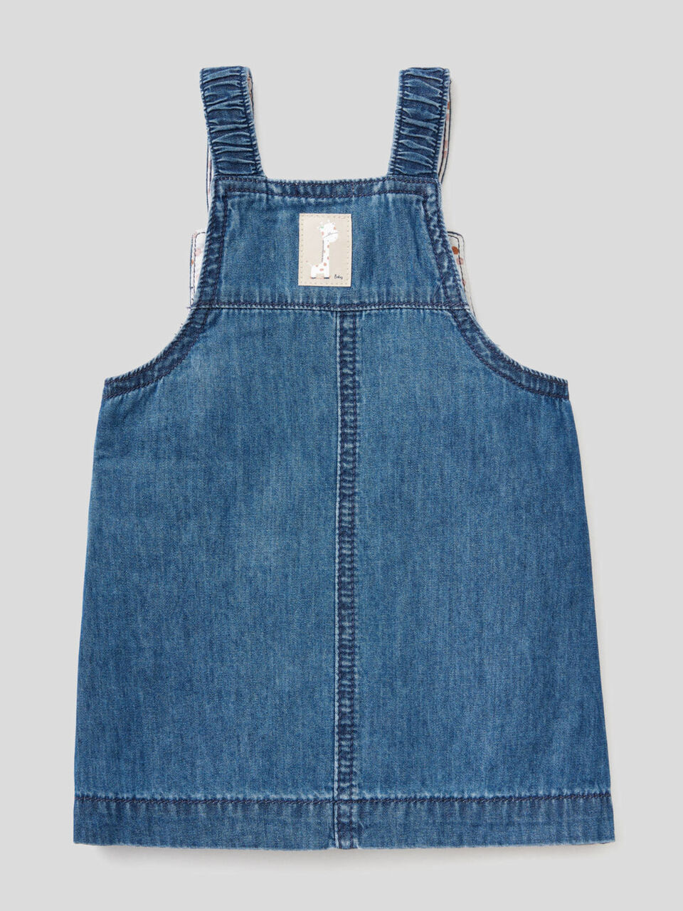 100% cotton dungaree skirt image number 2