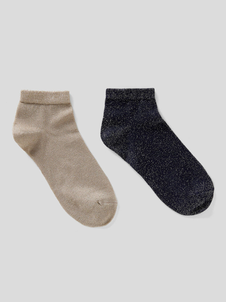 Two pairs of short socks with lurex thread image number 1