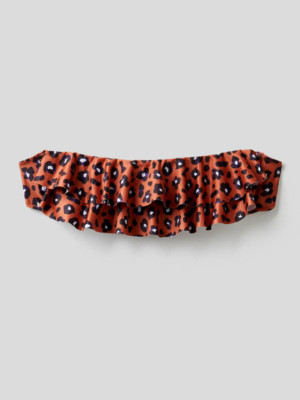 Animal print bandeau top with frills image number 1