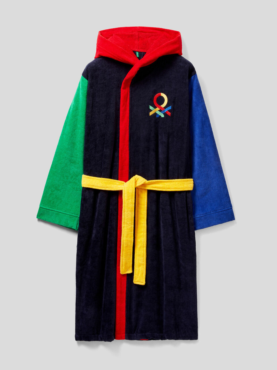 Color block robe in cotton image number 1