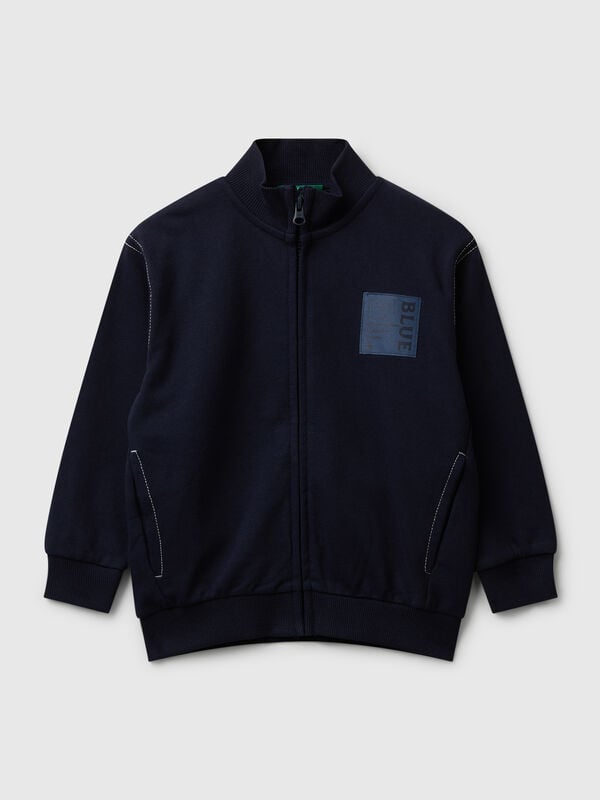 Zip-up sweatshirt with thick print Junior Boy