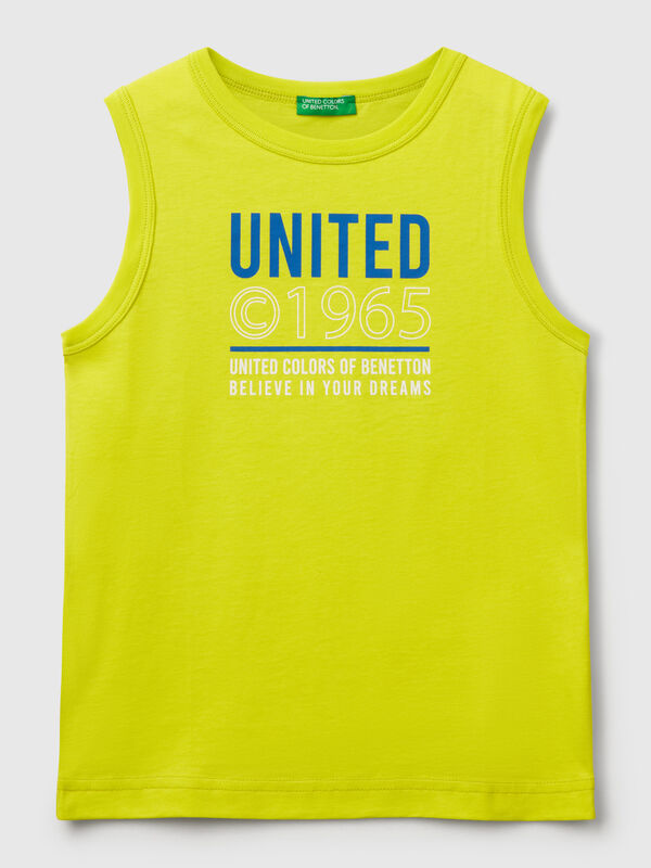 Tank top in 100% organic cotton with logo Junior Boy