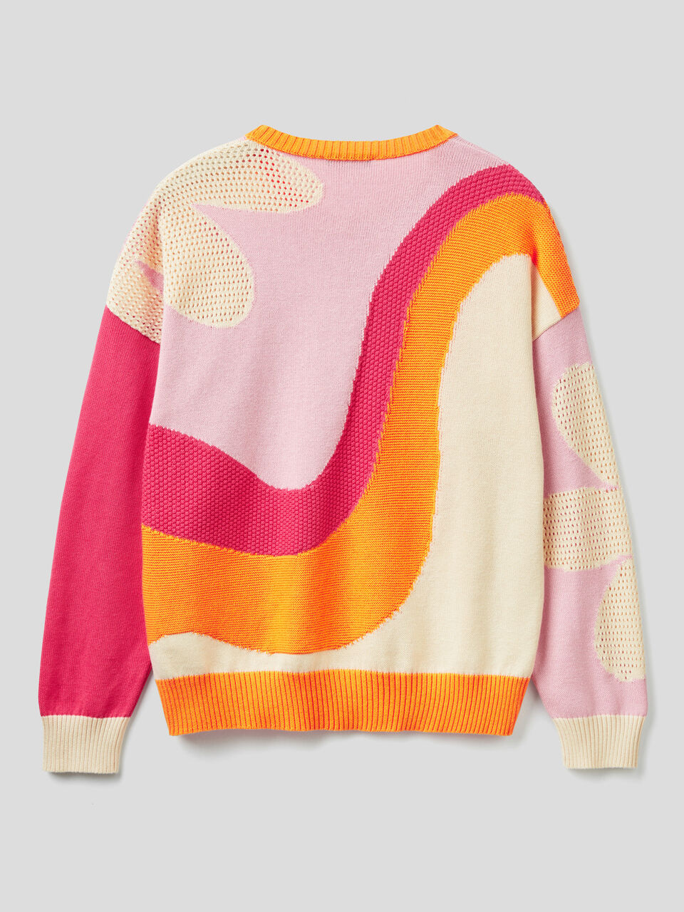 Jacquard cotton sweater image number 2