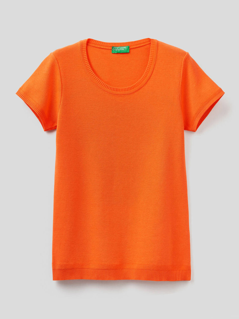 Short sleeve sweater in 100% cotton image number 1