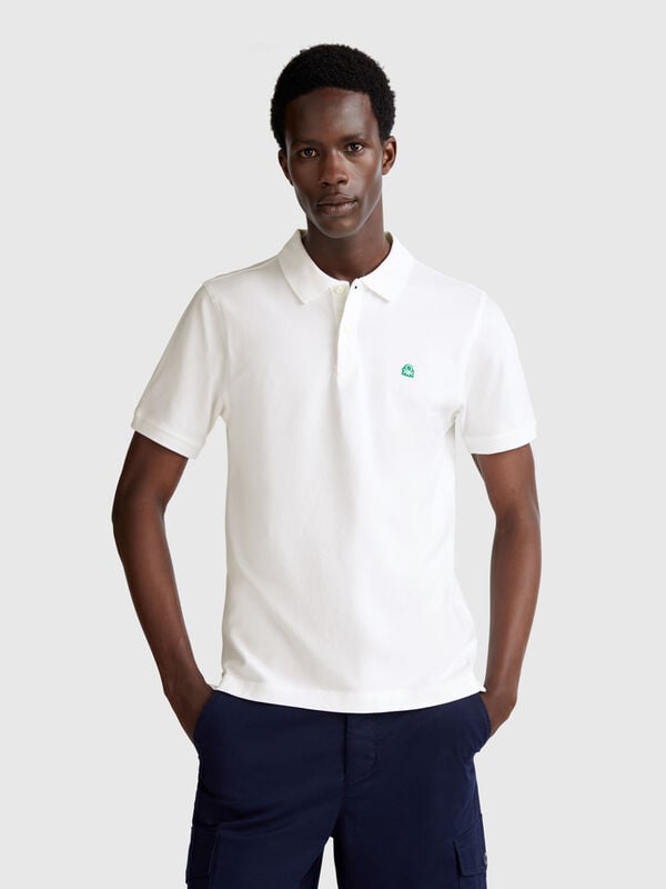 White slim fit polo Men