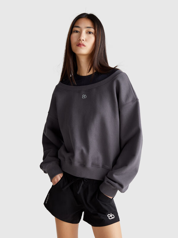 Sweatshirt with boat neck Women