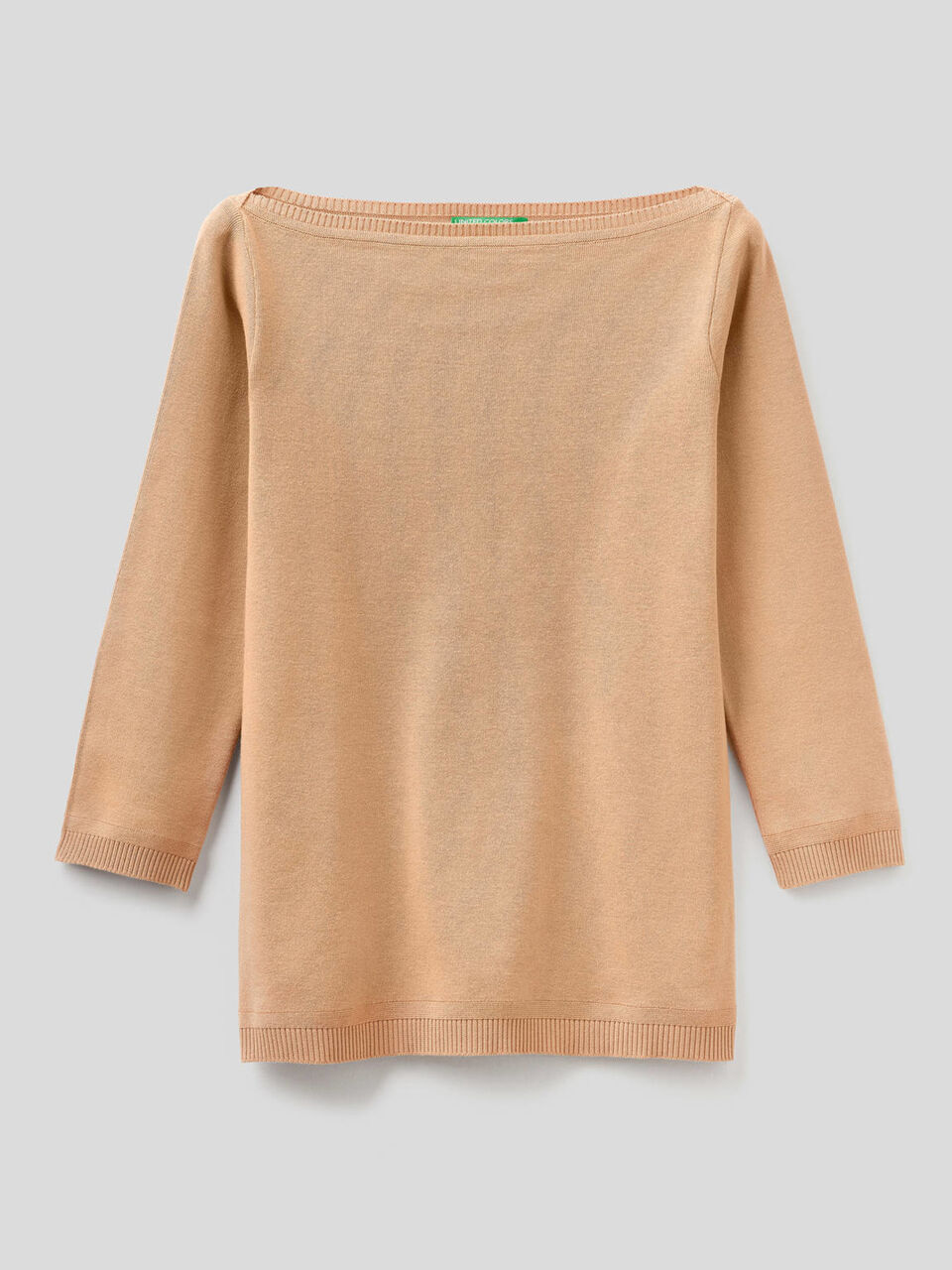 100% cotton boat neck sweater image number 1