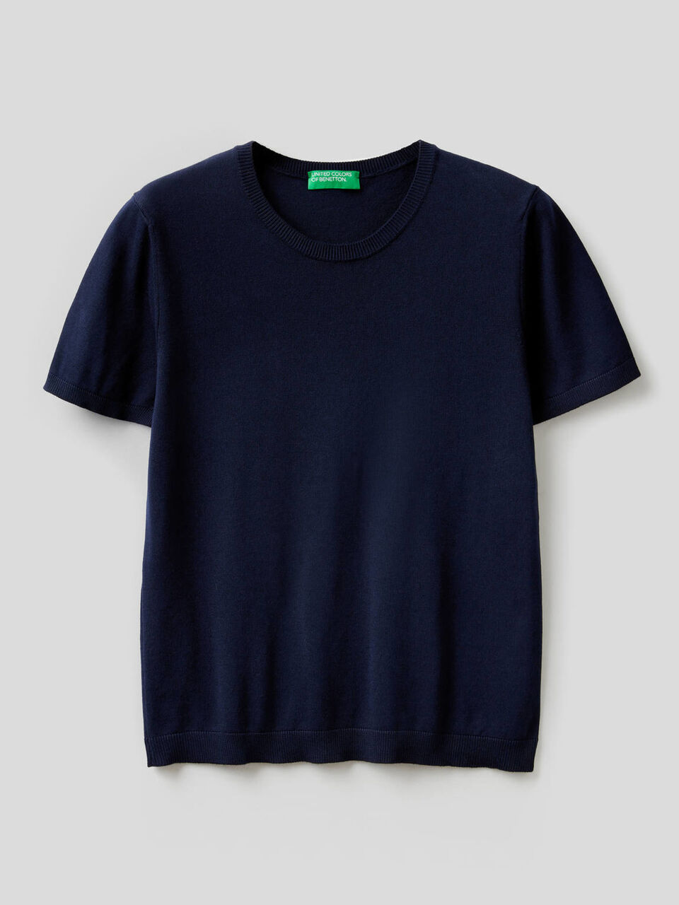 Short sleeve sweater in cotton blend image number 1