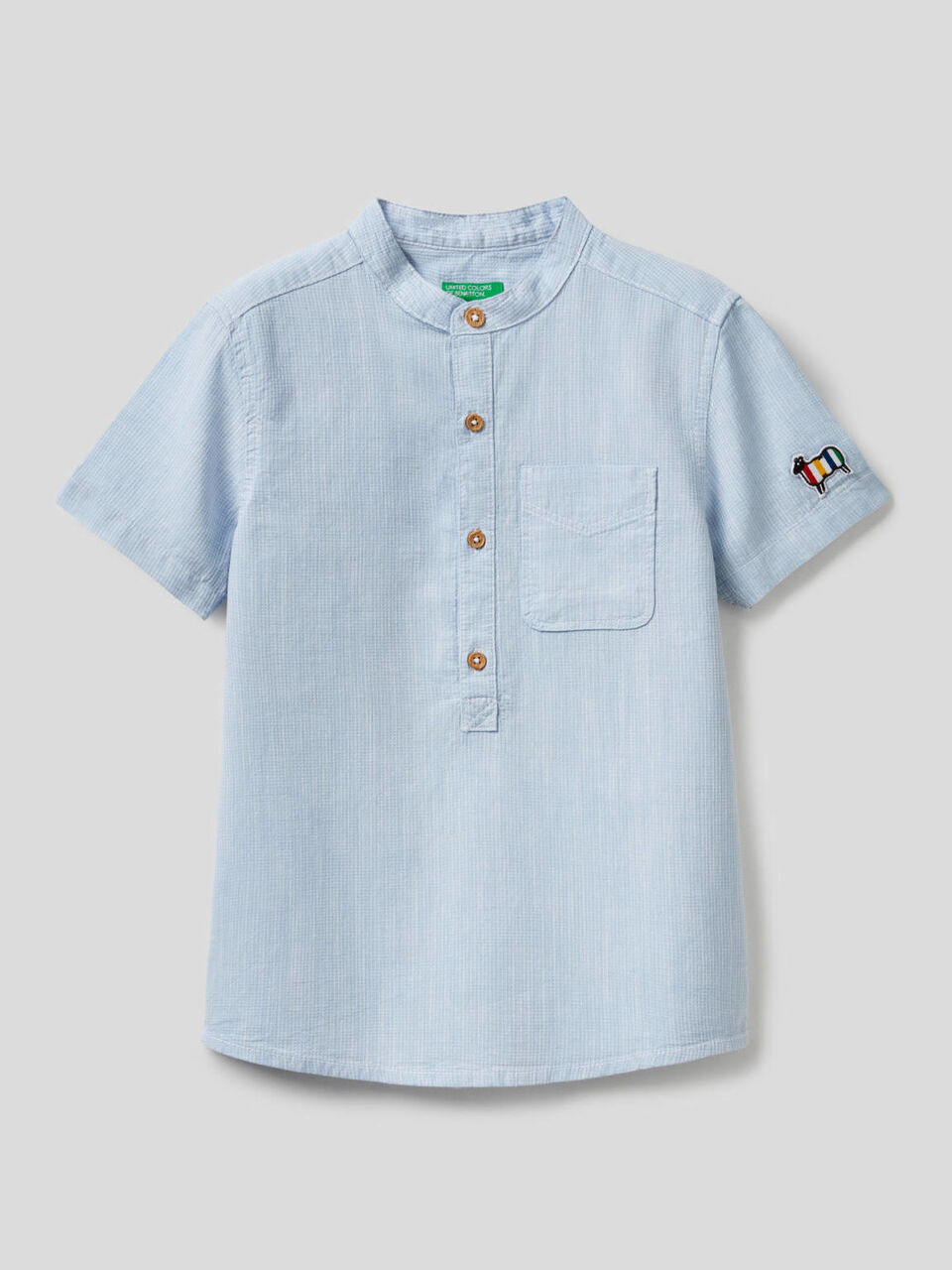 100% cotton short sleeve shirt image number 1