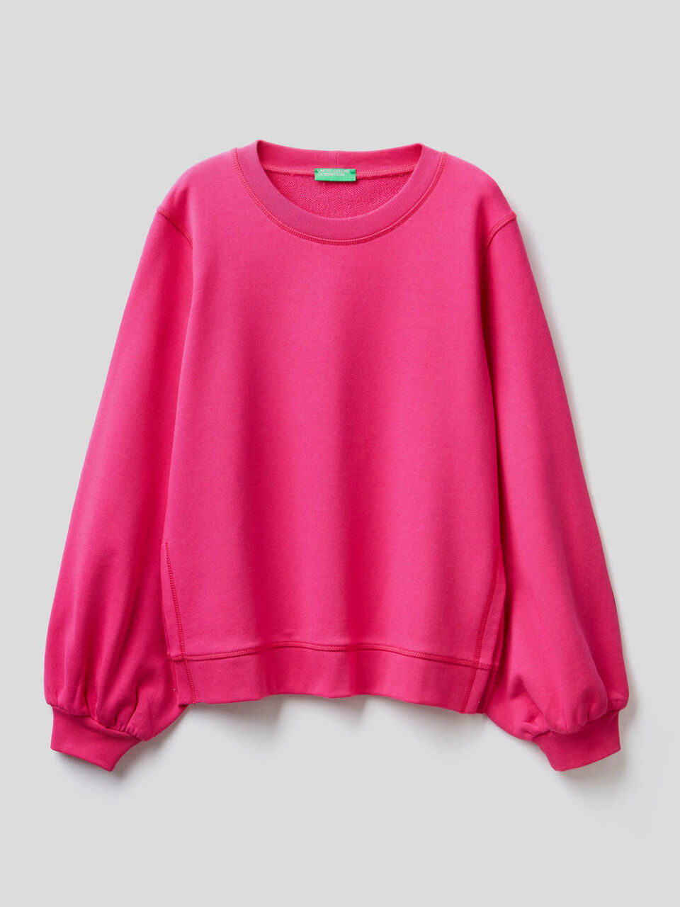 Cotton sweatshirt with puff sleeves image number 1