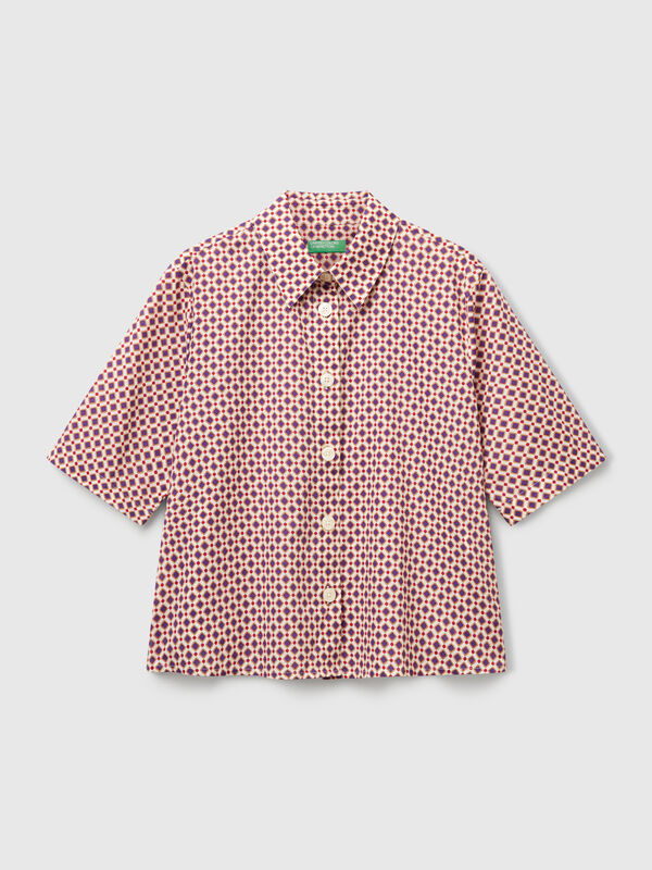 Short sleeve patterned shirt Women