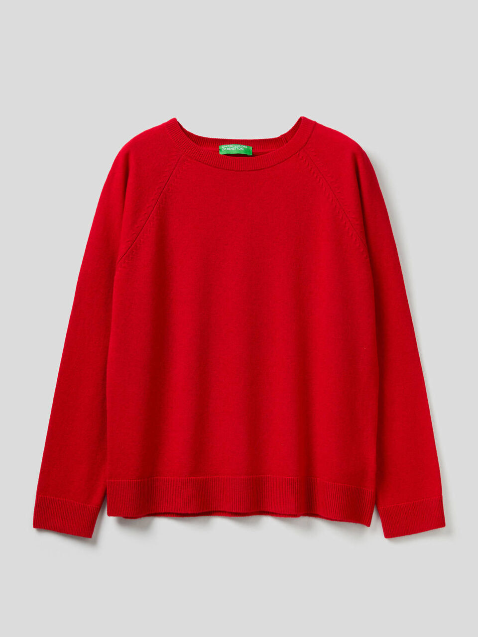 Crew neck sweater in cashmere and wool blend image number 1