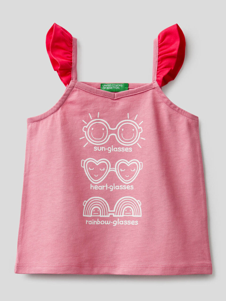 Top with print and small frills image number 1
