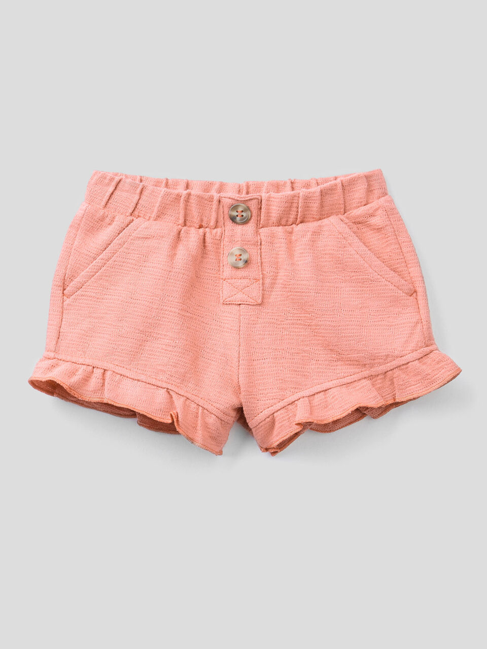 Organic cotton shorts with rouches image number 1