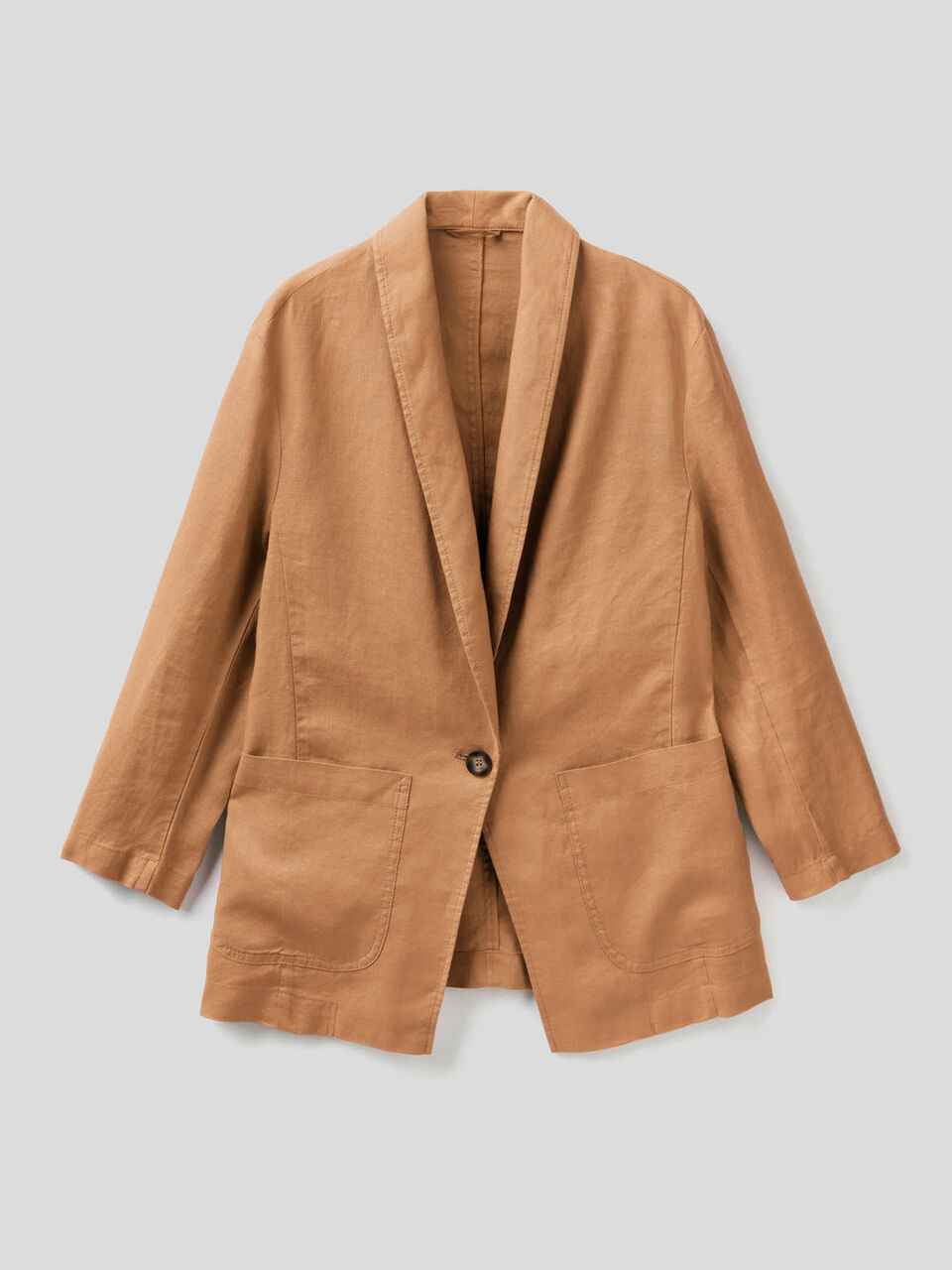 Linen blazer with 3/4 sleeves image number 1