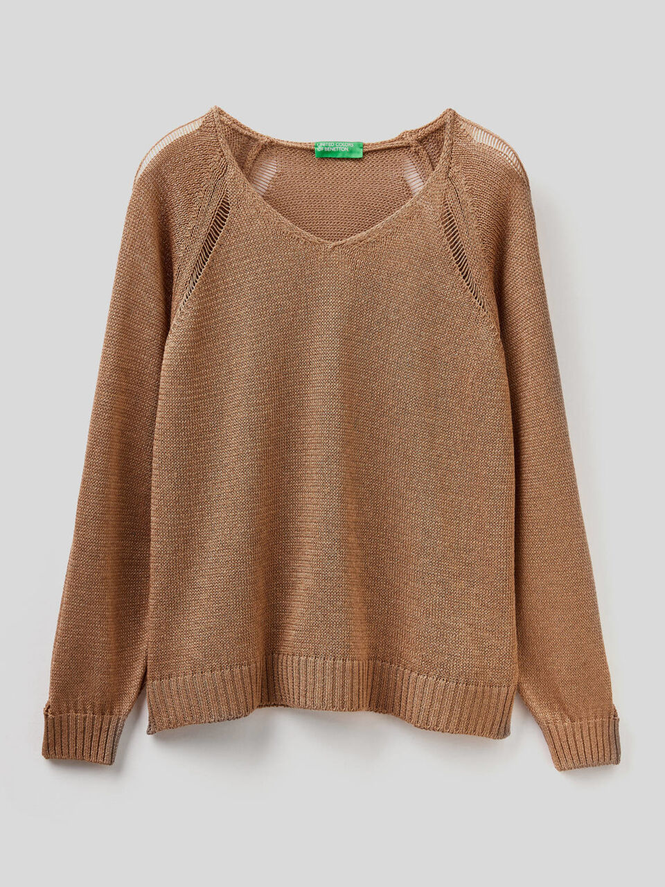 Sweater with wide stitch detail image number 1