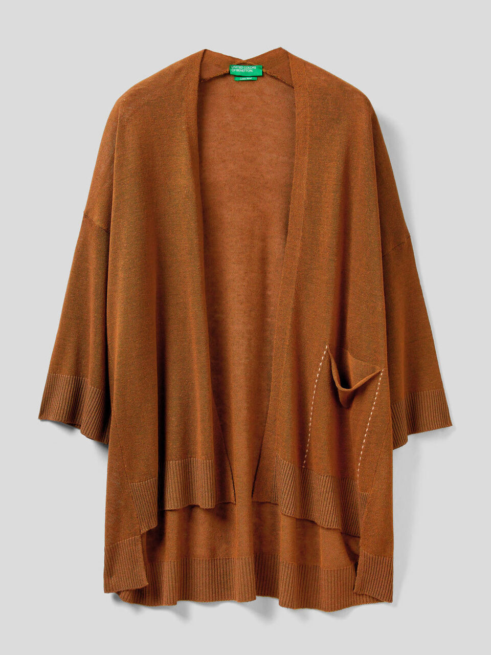 Open cardigan with 3/4 sleeve image number 1