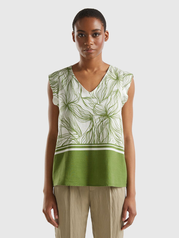 Patterned blouse in sustainable viscose blend Women