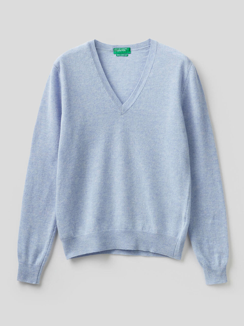 V-neck sweater in pure virgin wool image number 1