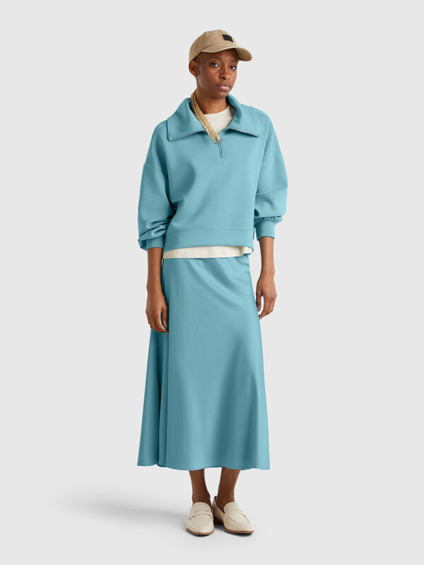 Flowy satin look skirt Women