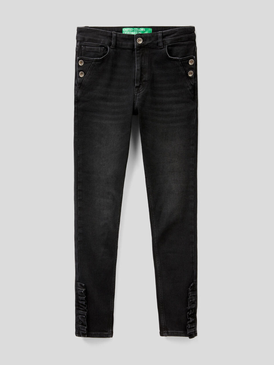 Skinny fit jeans with rouches image number 1